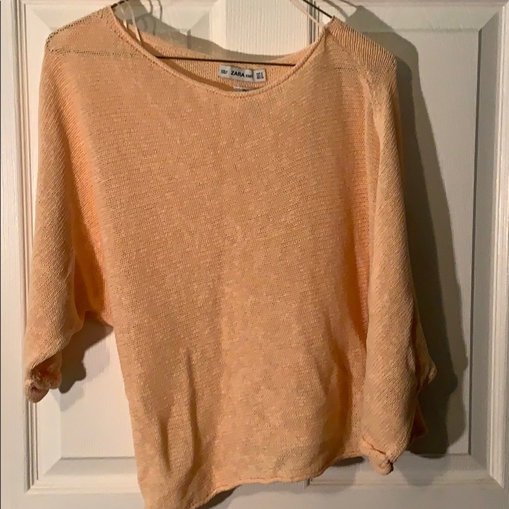 Zara Italian Yarn Asymmetrical orange sweater